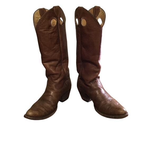 Justin H1417 Brown Leather Cowboy/Western Boots Sz 7D - Picture 1 of 8